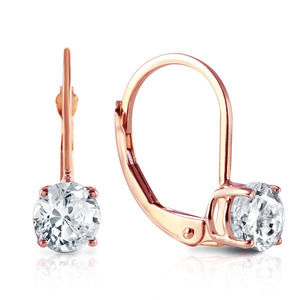 14K. GOLD LEVERBACK EARRING WITH 1.0 CT. DIAMONDS (Rose Gold)